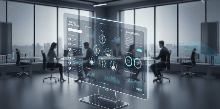 HRMS Dashboard - Employee data, charts, payroll, attendance, and KPI tracking