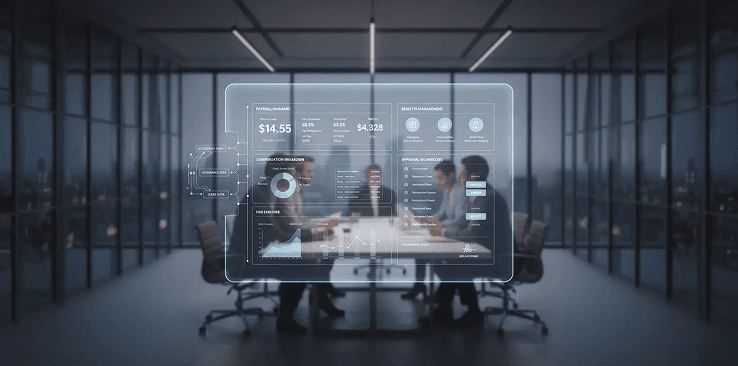 HRMS Dashboard - Employee data, charts, payroll, attendance, and KPI tracking